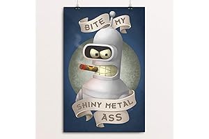 Bite My Shiny Metal Ass Poster - Art Decor for Home, Garage, Dorm