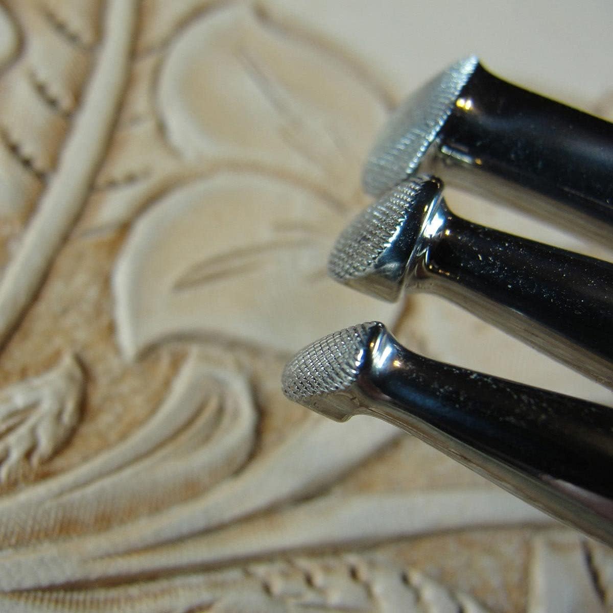 Stainless Steel Barry King - 3-Piece Checkered Steep Angle Beveler Set (Leather Stamping Tools)