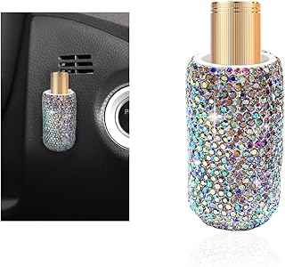Upright Car Lipstick Holder, Bling Strong Adhesive Upright Lipstick Organizer Vehicle Lip Balm Holder, Sparkling Rhinestone Auto Interior Insulating Lip Balm Mount for Women (AB)