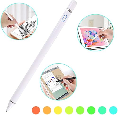 Miniatura 7 de Lápiz óptico activo para pantallas táctiles, bolígrafo digital estilista, lápiz recargable de punta fina de 0.059in para dibujarescribirreproducir,