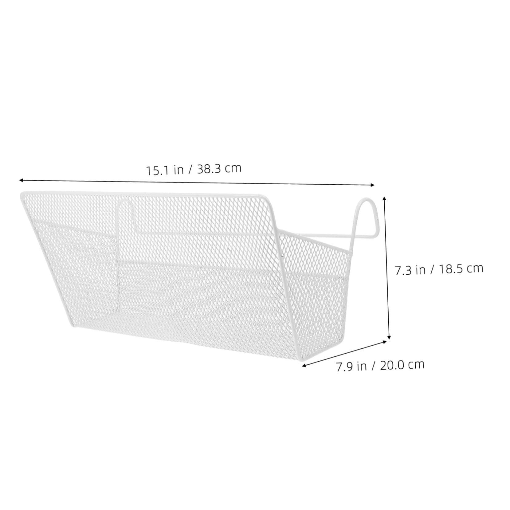 Sosoport Cesta Colgante De Metal Para Almacenamiento Junto Cama, Gran Capacidad, Sin Taladro, Resistente Hierro, Organizador Para Dormitorio y Cama, Uso Multifunción, 1 Unidad Blanca
