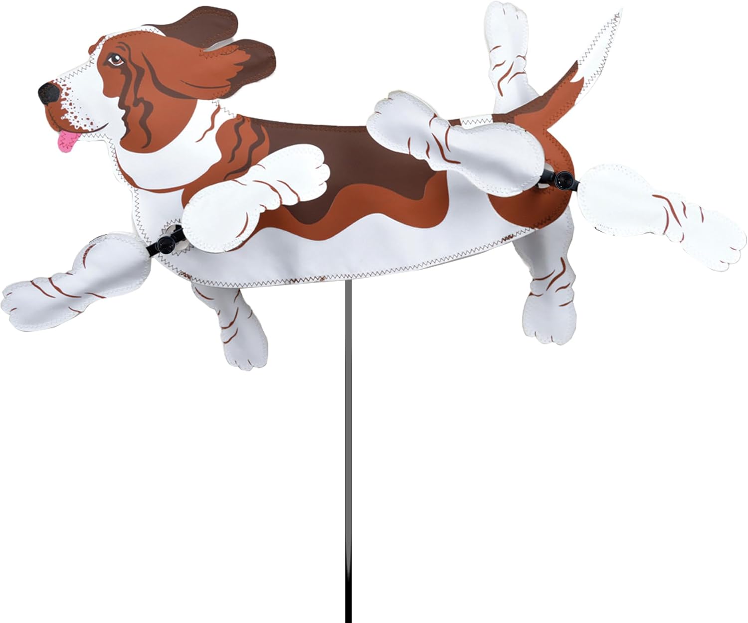 Whirligig Spinner Basset Hound 18.5" – Adorable Dog-Themed Design, Weather-Resistant Outdoor Decor, Durable & Lightweight for Patios, Yards, and Gardens - Eye-Catching Wind Spinner