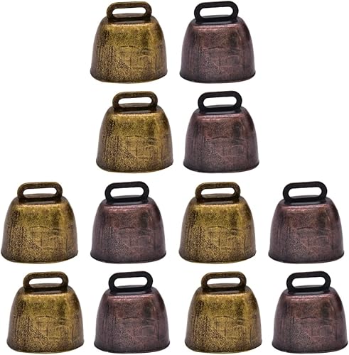 SEWACC 12 piezas de vaca de caballo de granja, campana, vaca, campana, oveja, cobre