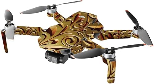 Miniatura 2 de MightySkins - Compatible con DJI Mini 2 Dron portátil - Mosaic Gold  Funda protectora de vinilo duradera y única  Fácil de aplicar, quitar y cambiar