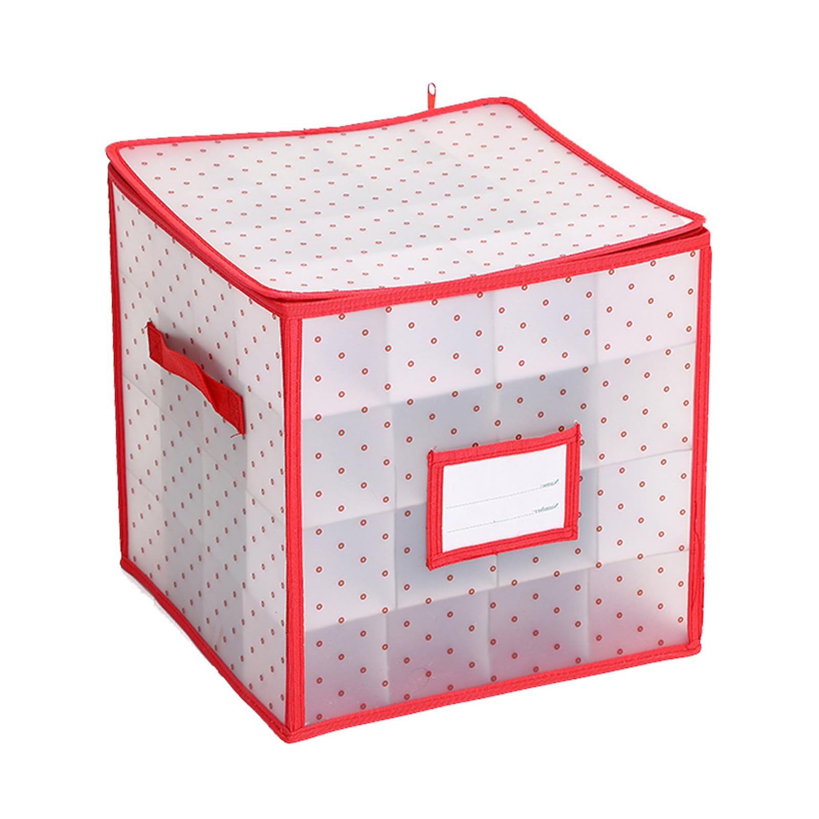 sodeber Sturdy 64-Grid PVC Storage Container, Foldable Design for Ornaments & Light Organization PVC Decoration Storage Box