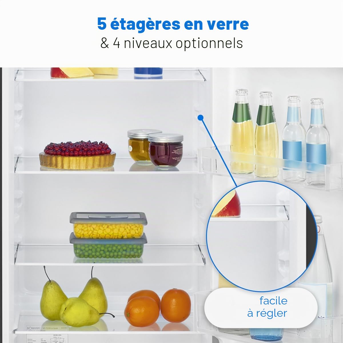 Réfrigérateur 242L Inox Bomann VS7363-Inox