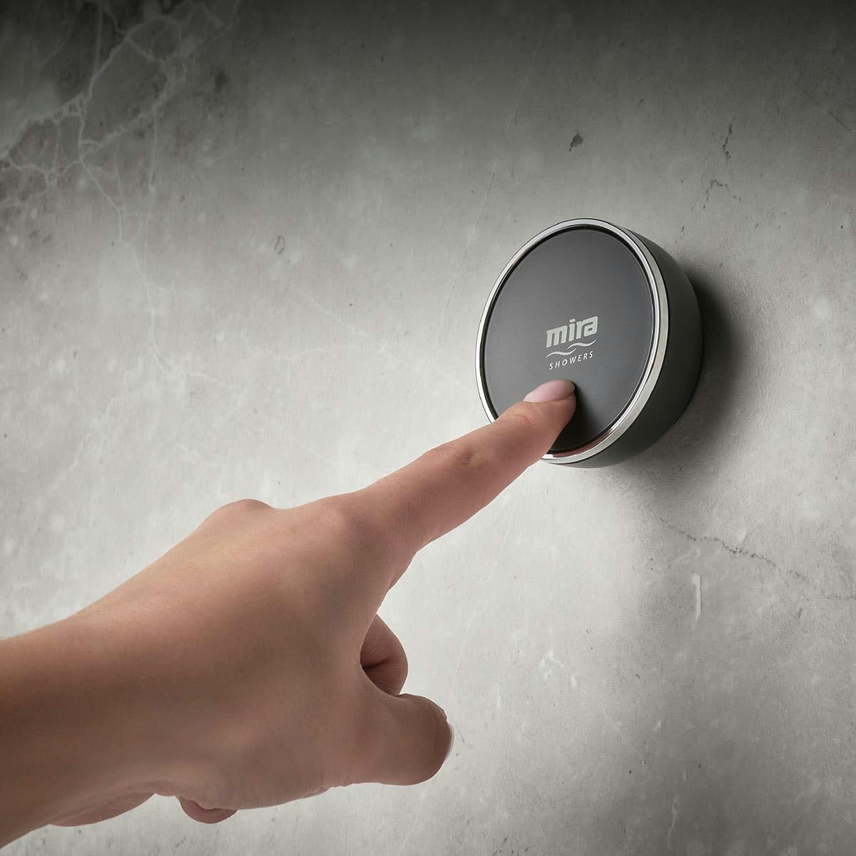Mira Showers Platinum Digital Shower Wireless Remote Control Accessory On/Off Button � Black/Chrome - 2.1903.020