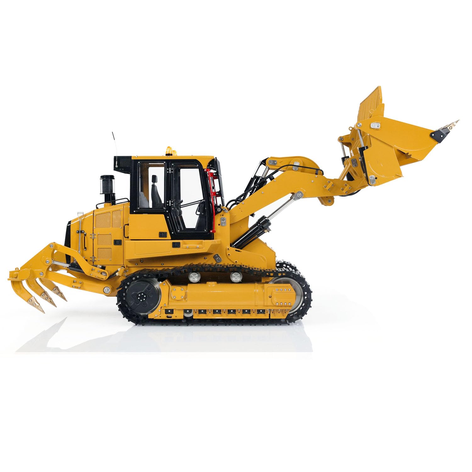 Wheelfun LESU 1/14 RC Idraulico Tracciato Loader Aggiornamento 973K Auto Apribile Secchio Posteriore Aratro Adulto Hobby