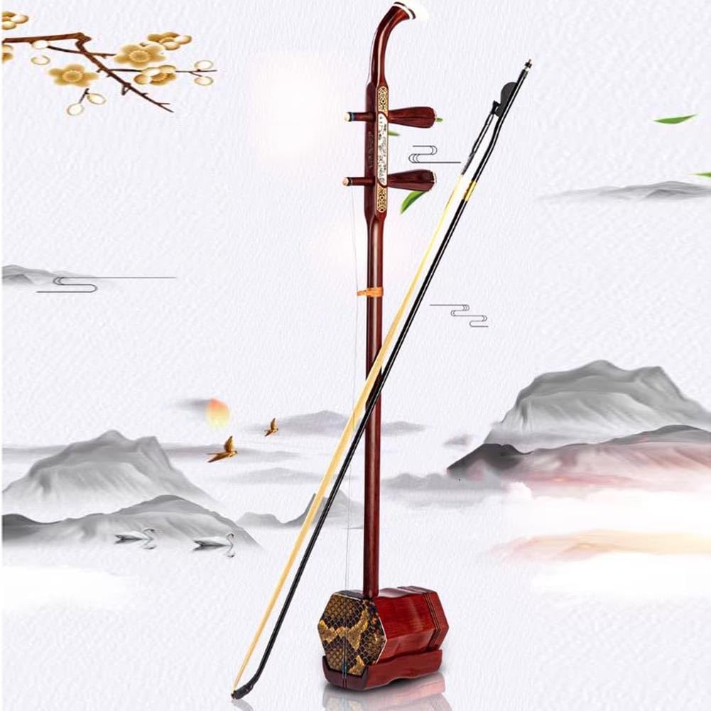 Erhu Cinese In Legno Di Sandalo Rosso, Strumento Musicale A Due Corde Simile A Un Violino Erhu Da Opera Di Pechino (Jing Erhu) Per Esibizioni Professionali(Red-B)