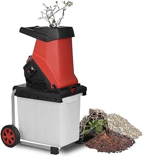 Garden Shredder, Electric Leaf and Branch Shredder with 50l Collection Box, Maximum Cutting Capacity 40mm, Suitable for Yard, Farm (30m)