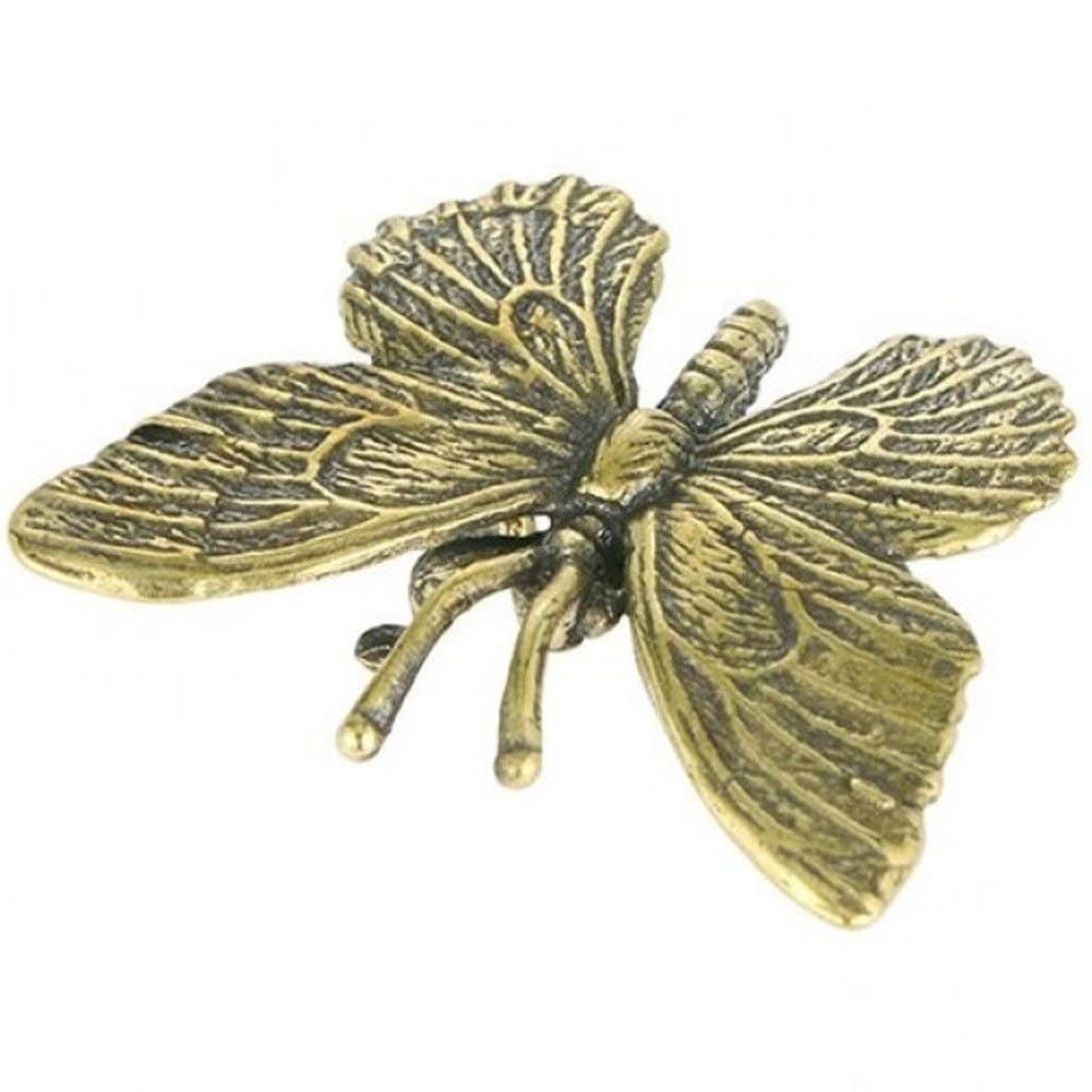Baokuan Solid Brass Ornaments Vintage Animal Desktop Ornaments Butterfly Miniatures Crafts Decorations Antique Brass Accessories
