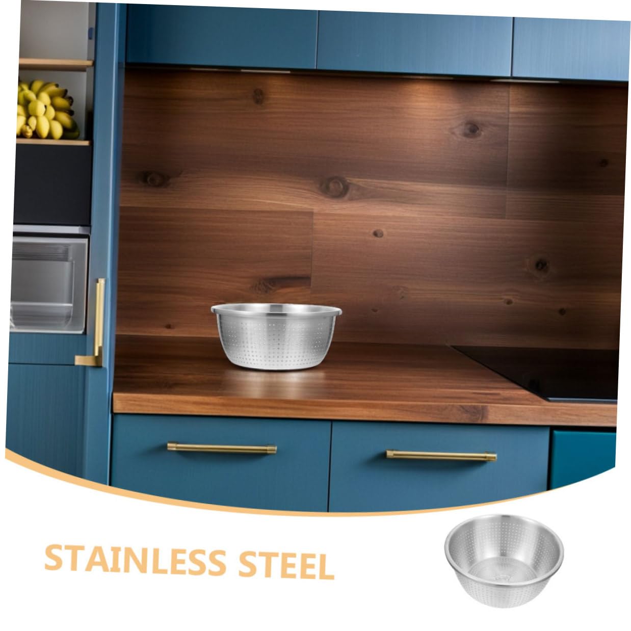 Colador de Acero Inoxidable 304 de 26 CM para Lavar Verduras y Frutas Escurridor Metálico Perforado Cesta Apilable para Cocina Doméstica Colador para Ensaladas y Alimentos