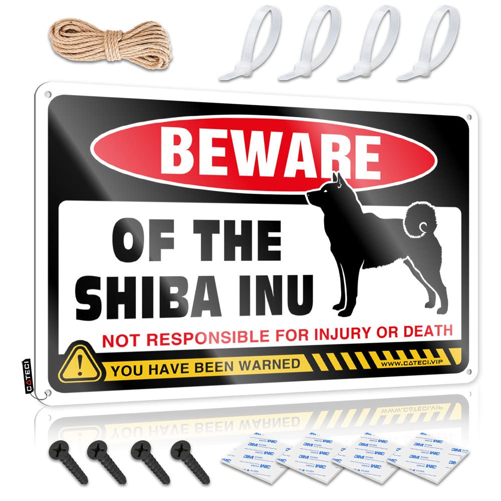 Man Cave Rules Beware Of Shiba Inu Tin Sign Funny Street Signs Man Cave Signs For Men(30X40CM)