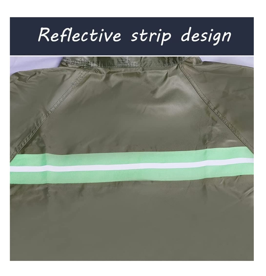 Chubasquero Impermeable Al Aire Libre Impermeable Reutilizable con Cinta Reflectante Ligero Duradero para Adultos Ponchos De Lluvia Impermeables(A,3XL)
