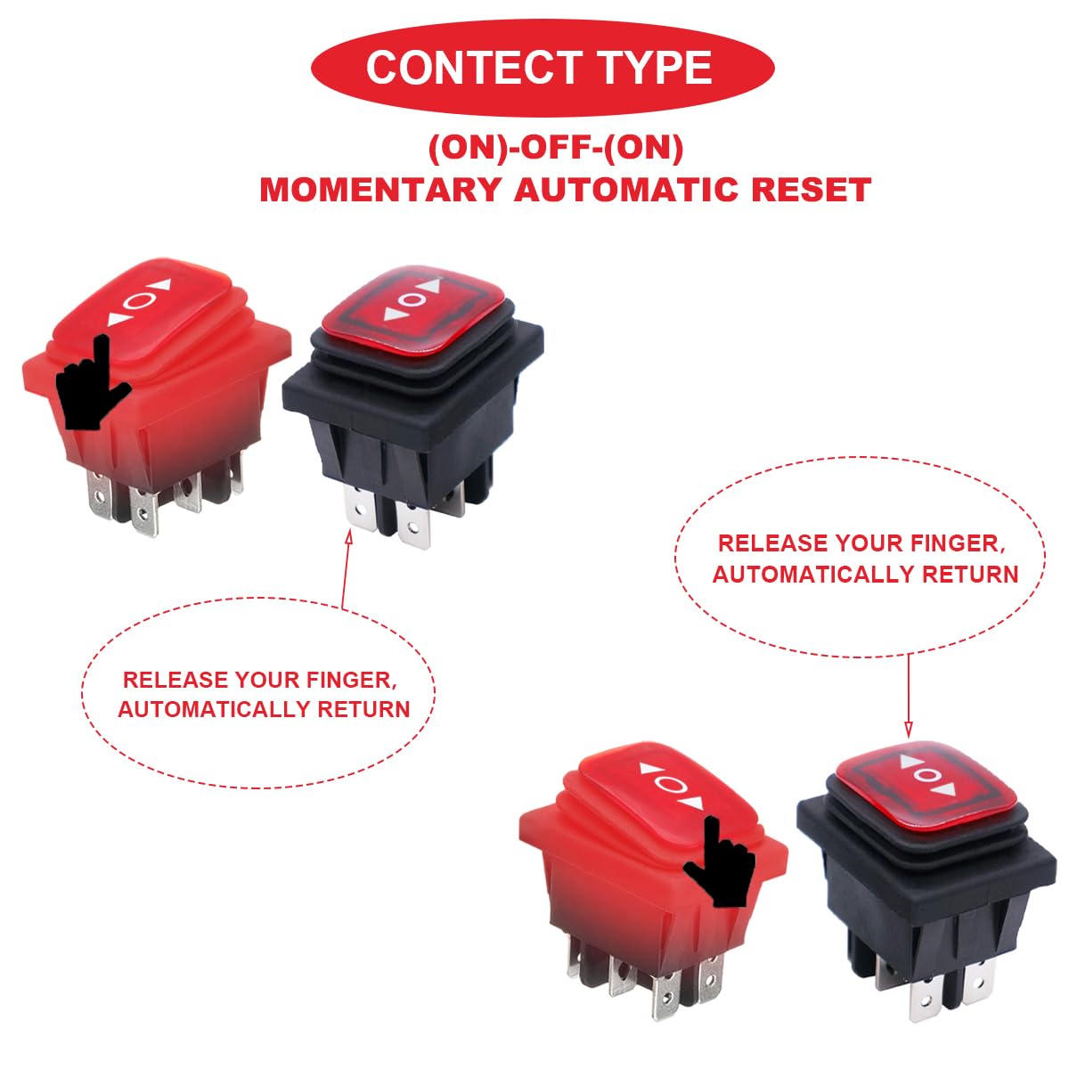 Snap-in Toggle With Wires MKBKLLJY 3pcs DC 12V 20A Polarity Reverse ...