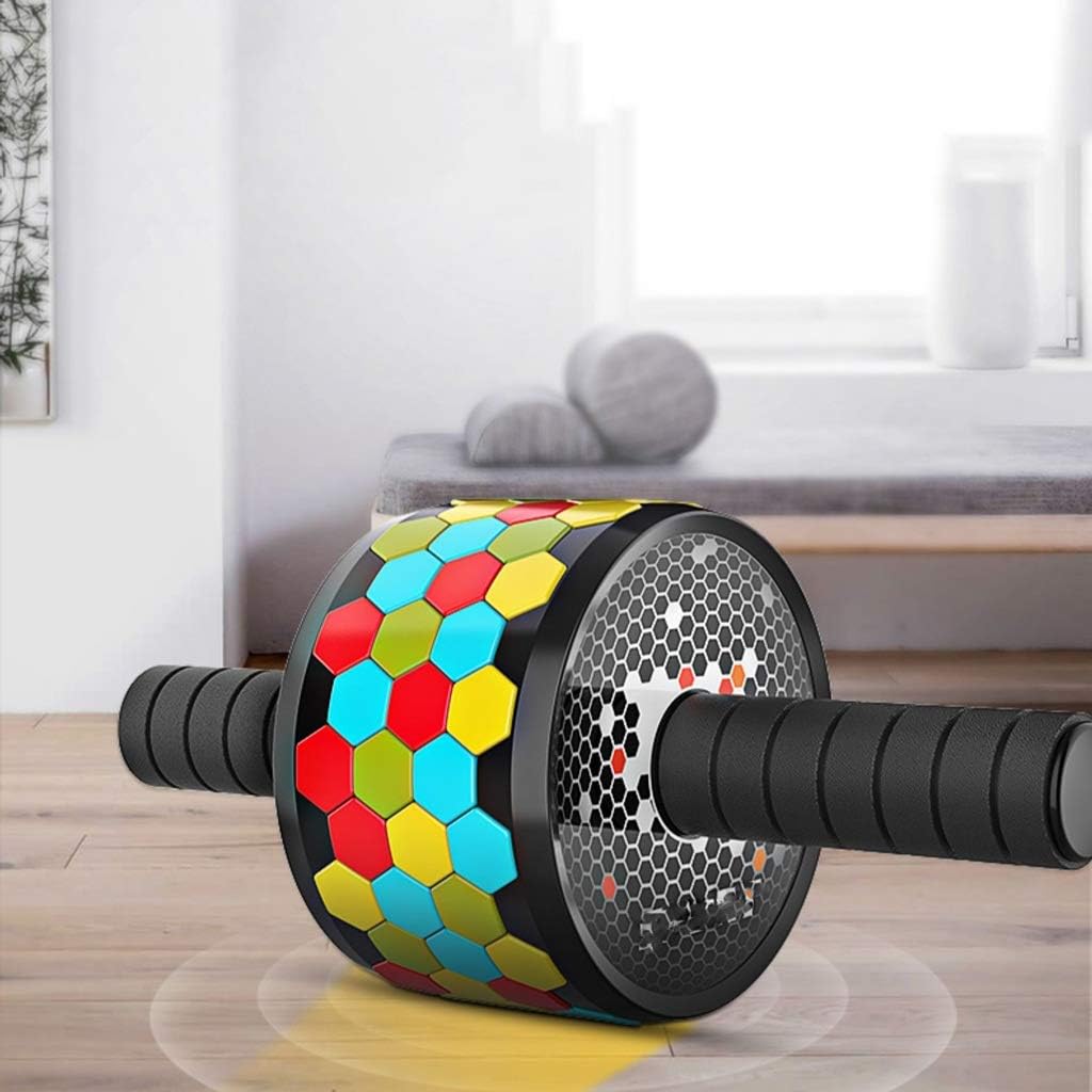 Abdominal Muscle Wheel - Wheel Roller with Knee Pad Push Up Bars Handles Grips Adjustable Skipping Jump Rope, Home Gym Workout