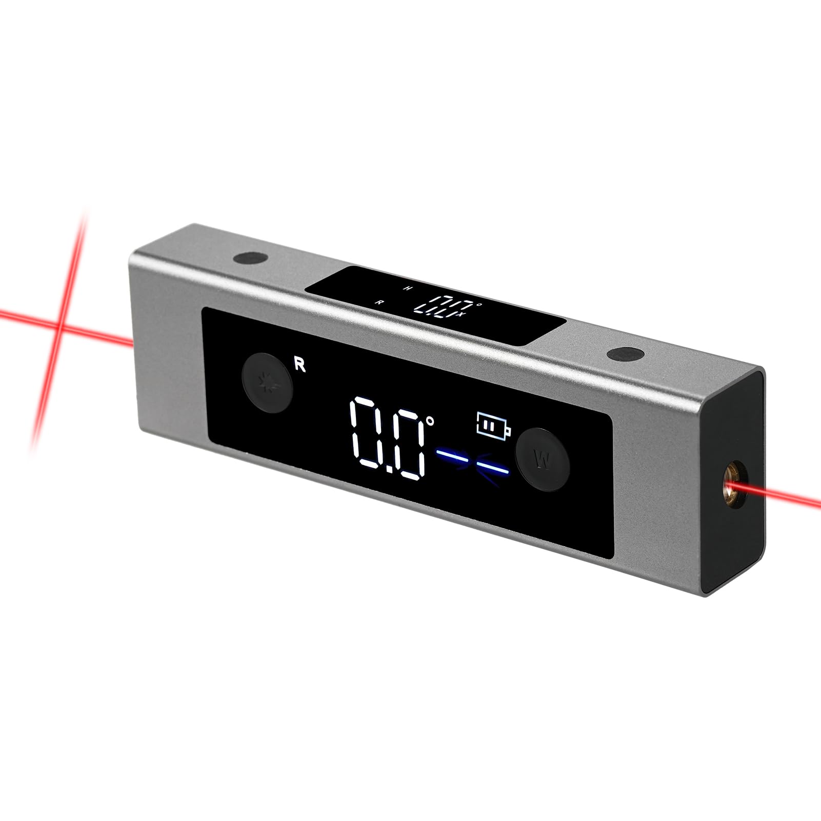 Medidor de ángulo Digital Recargable, Inclinómetro de Luz Roja LD Alto Brillo con Retroiluminación para Herramientas Medición (#1)