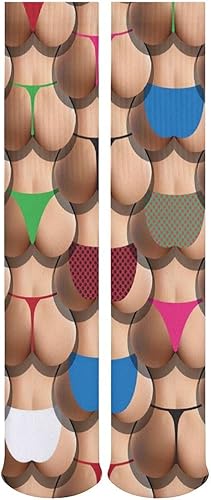 Miniatura 6 de Calcetines de decoración de vestido, calcetines cómodos y transpirables, calcetines deportivos compatibles con trasero sexy en patrón de bragas,