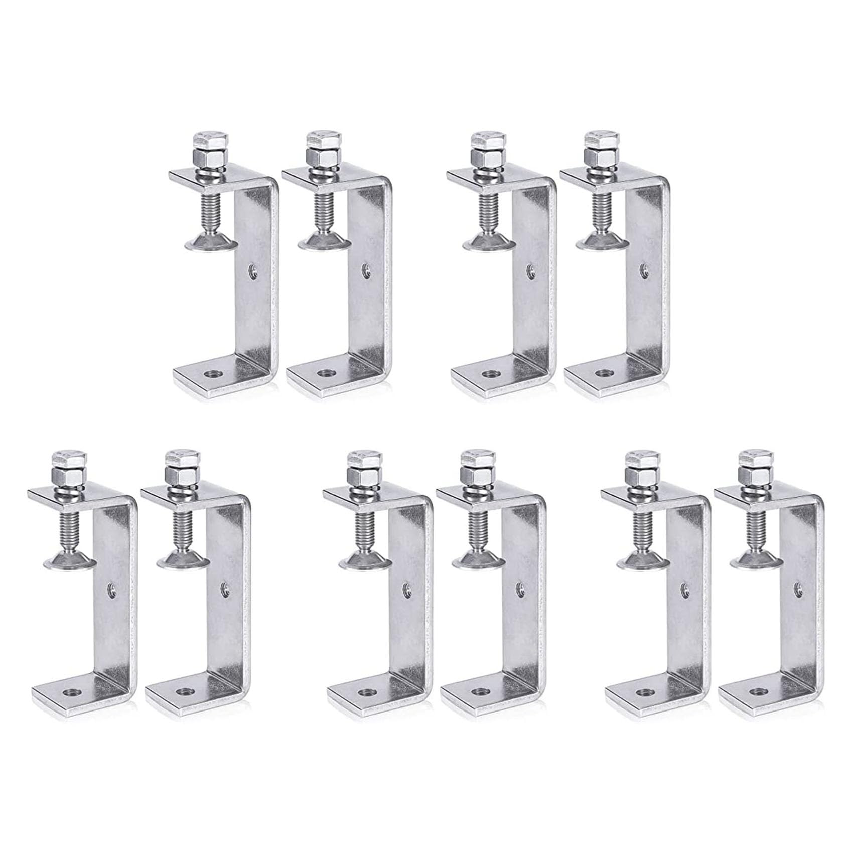 Jnchdghwa Silver Metal Clamp Heavy Duty Clamp C Clamp Woodworking Clamp With Wide Jaw Openings (120Mm), 10Pcs