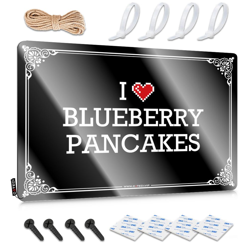 Fzfn Colour Poster Funny Office Decor Vintage Style | I Love Blueberry Pancakes Scandinavian Accessories Home Decor(30X40cm)