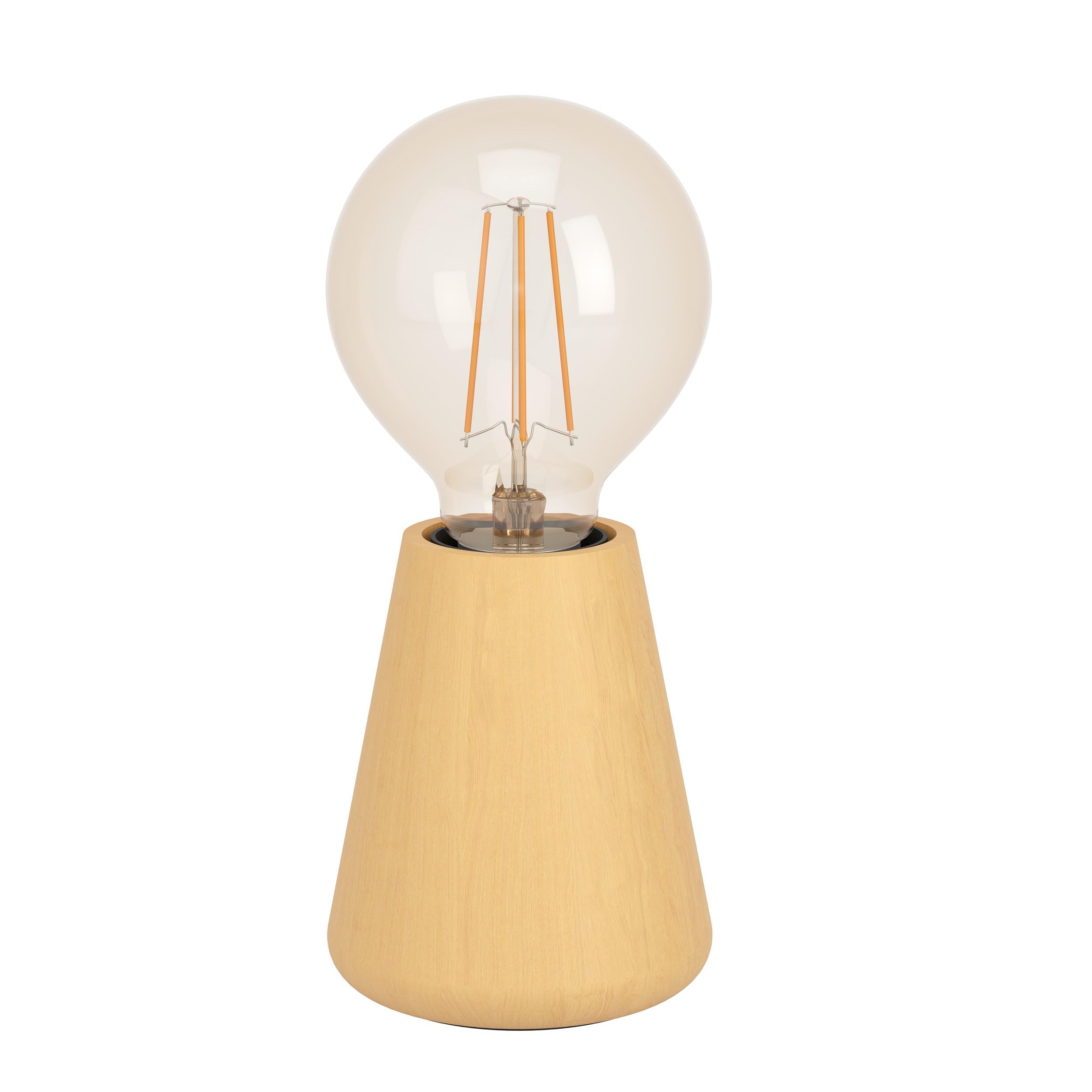 Eglo Table lamp Asby, Decorative Japanese Bedside lamp, Wooden Living Room and Bedroom Lighting, Night Light Made of Light Brown Wood, FSC-Certified, E27 Socket