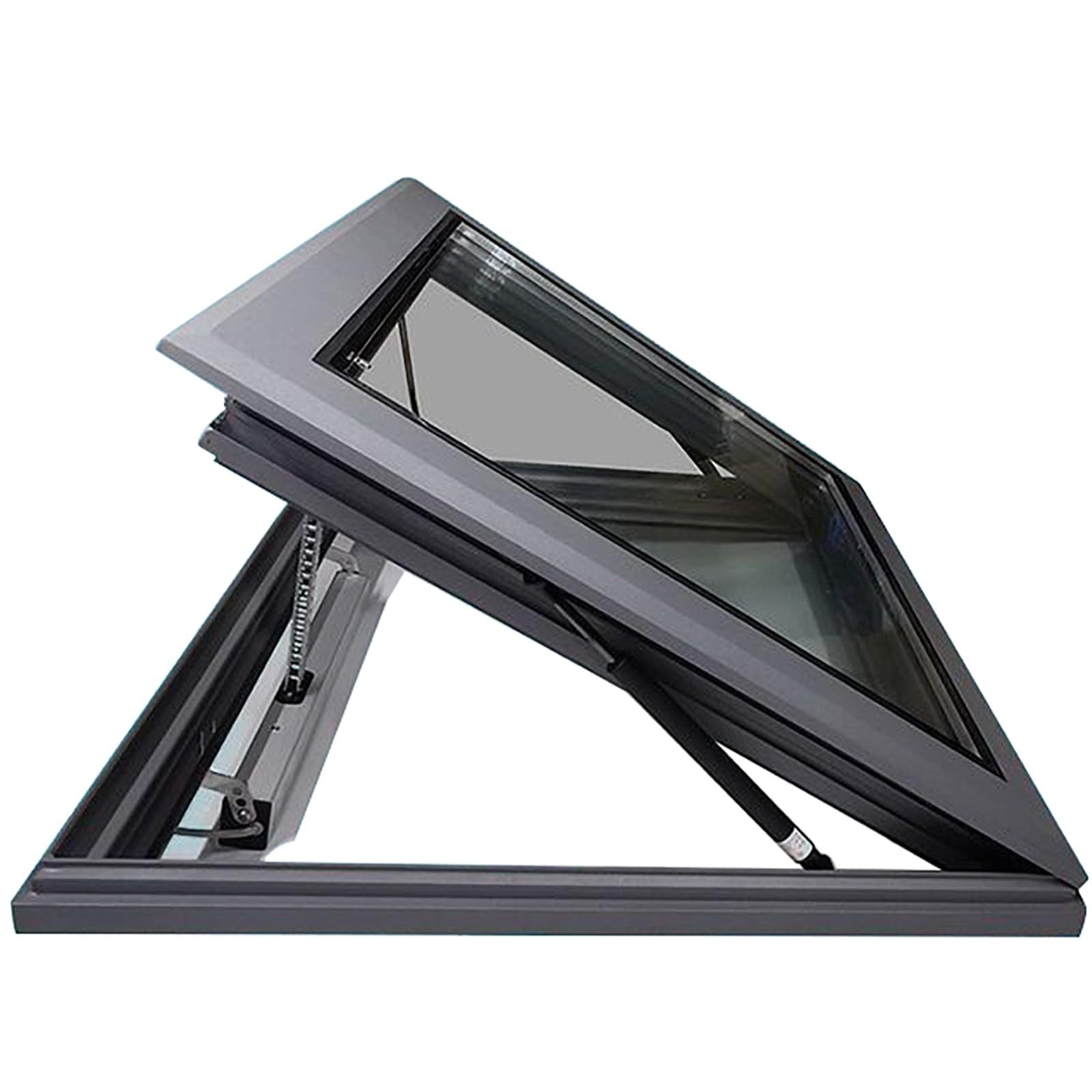 Tragaluz a control remoto con sensor de lluvia, tragaluces de ventilación para ático y solárium, vidrio templado de doble capa, fácil instalación (100 x 90 cm)