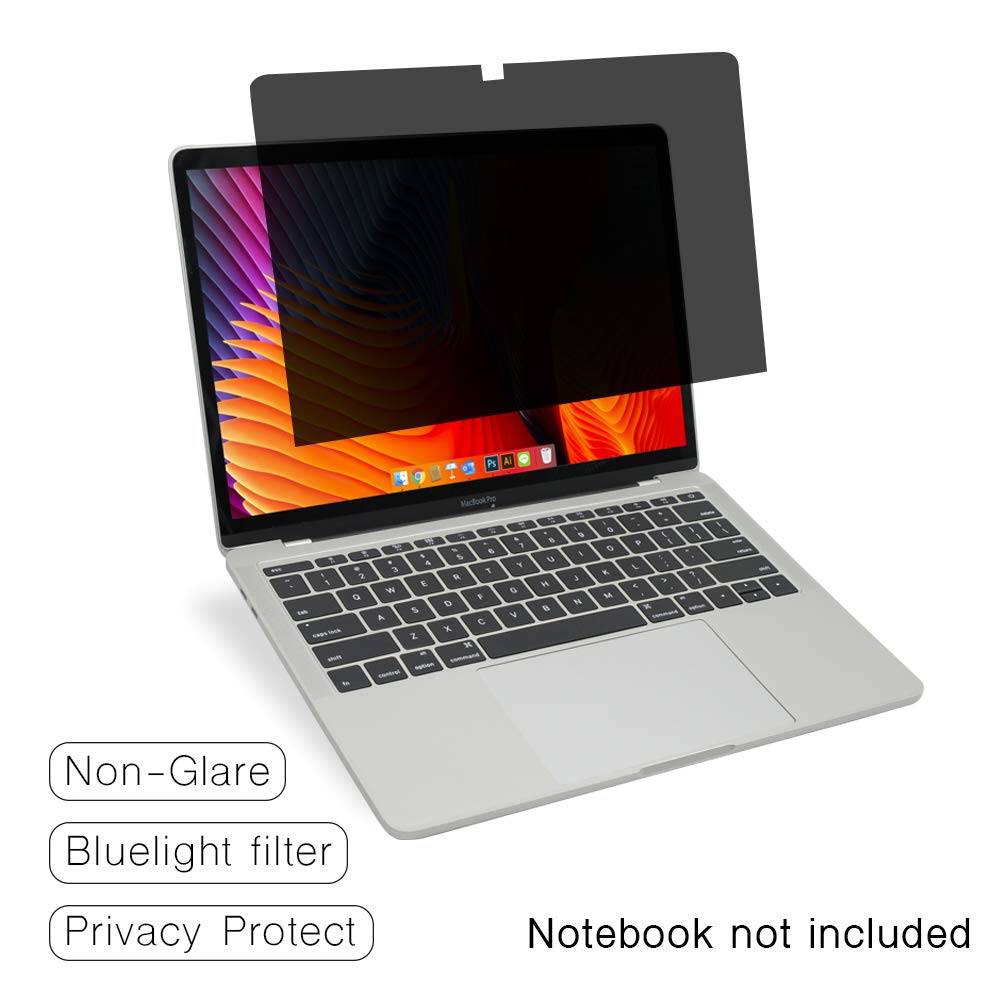 SenseAGE Privacy Screen Filter for MacBook Pro 16 Inch (2019), Anti-Blue Light Glare Slim Removable Privacy Screen Protector with Adhesive Strip