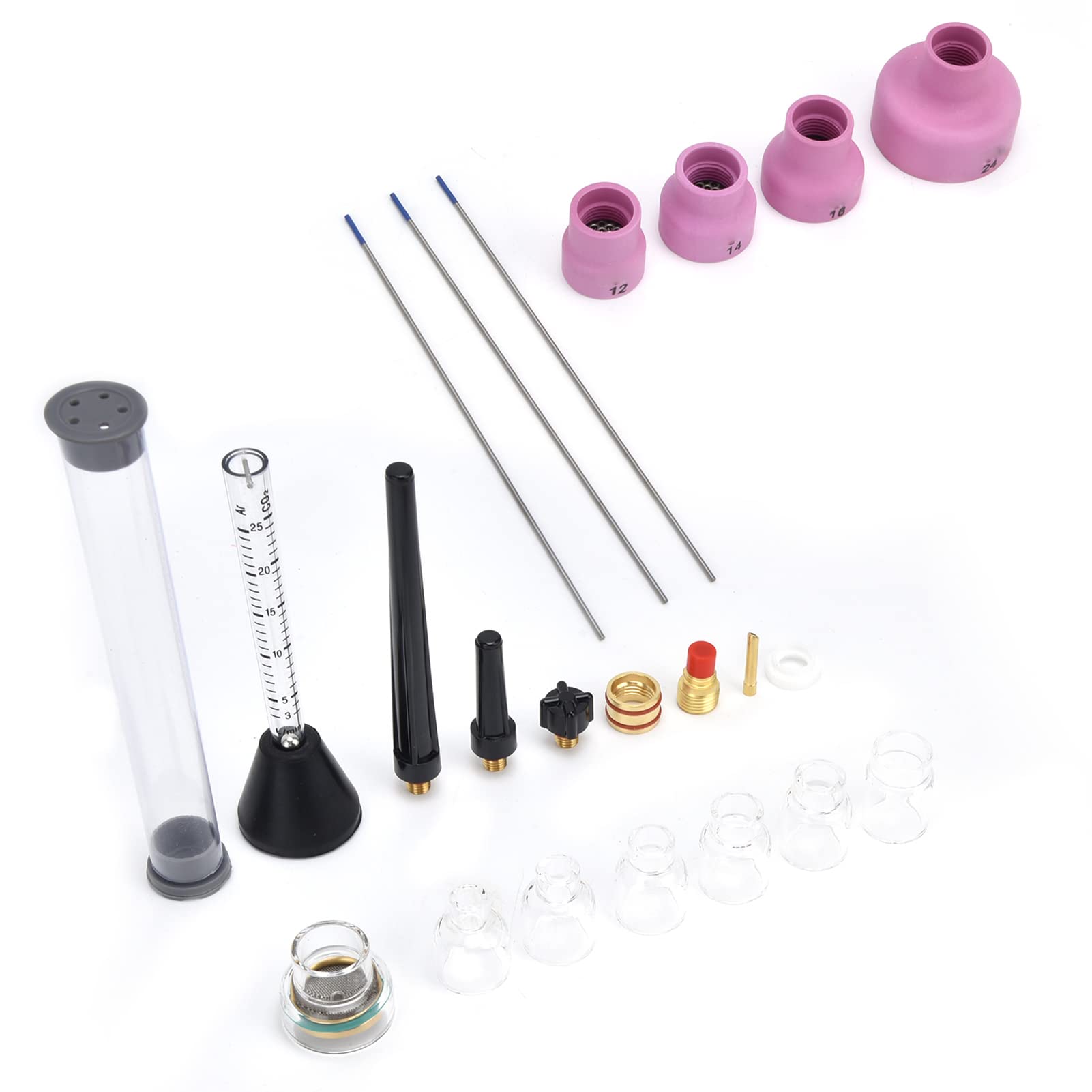 Srliya Kit de Boquilla de Soldadura de de Argón Medero de Flujo de Gas de Tungsteno Anillo de Sellado de Aguja 1.6 Mm para WP - 9/20