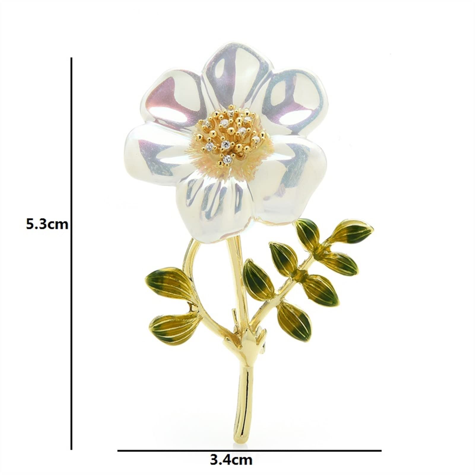 Broches De Mujer Accesorios De Moda para Mujer Broche De Flor De Concha De Simulación Broche De Fiesta De Flor De Esmalte para Mujer Chaqueta De Rebeca Broche De Abrigo Broche Pin