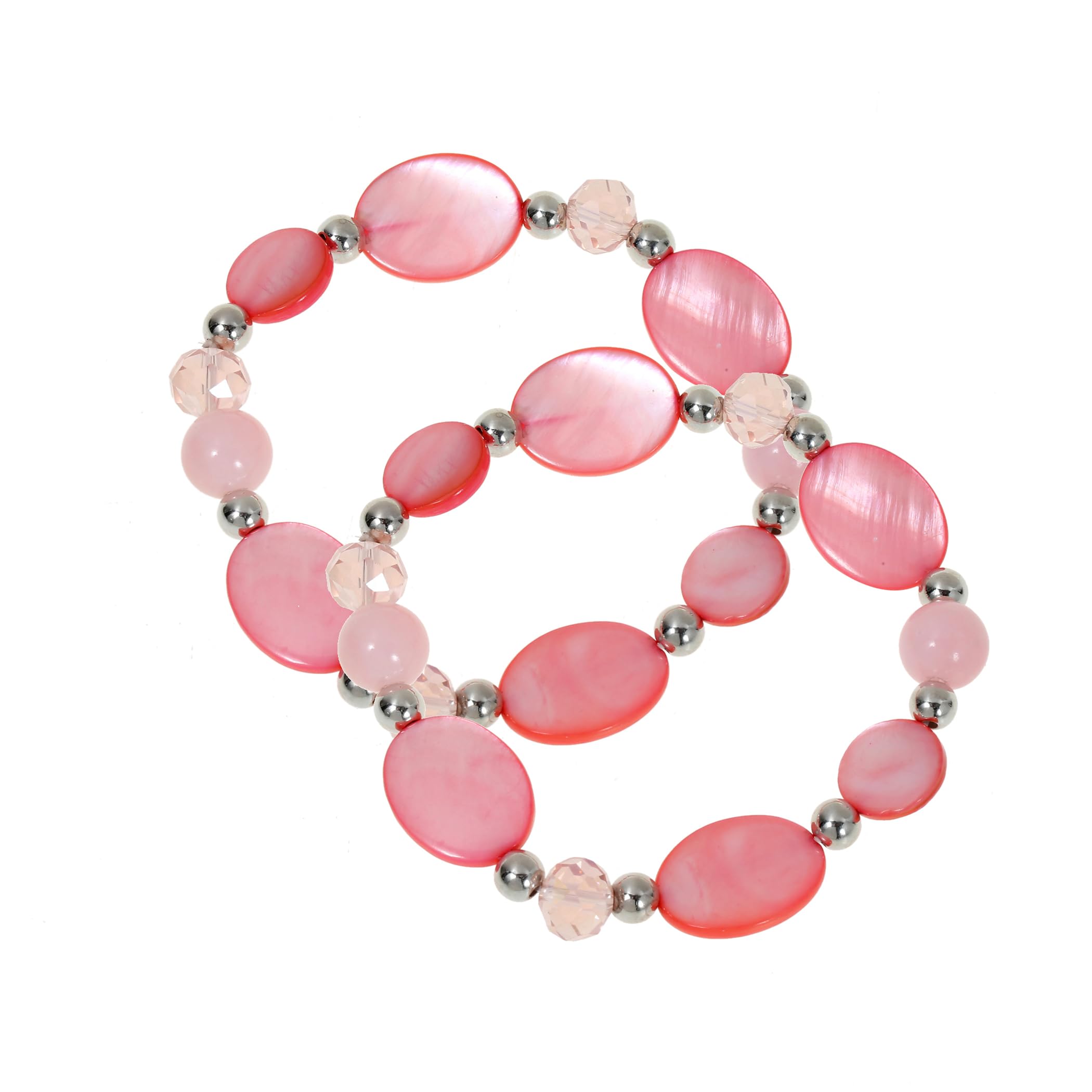 Aenu Big Beaded Bracelets for Women for women Multi Rows Boho Crystal Shell Beads Elastic Stretch Bracelets Trendy Fashion Jewelry