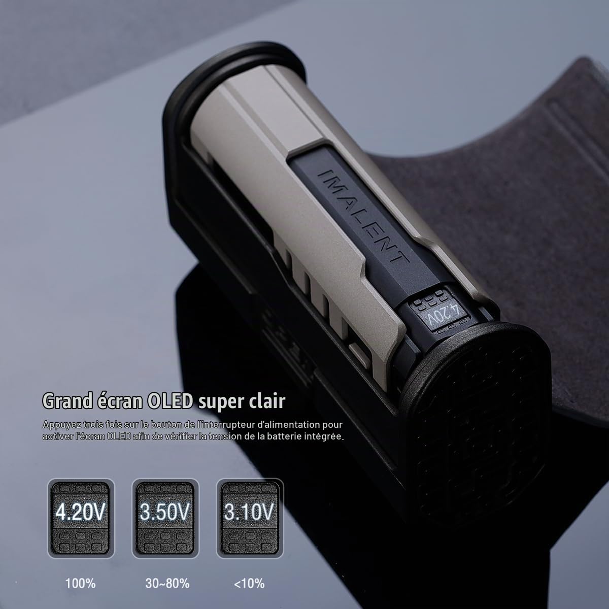 IMALENT LD35 Mini Lampe Torche LED 1200 Lumens, Petite Lampe de Poche EDC avec Portée 328m, OLED, Rechargeable Type-C, Compacte, Micro-ARC, pour Randonnée, Réparations, Promenade de Chien