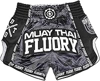 Vista 191 de Fluory - Pantalones cortos de lucha para muay thai, shorts de MMA, ropa de entrenamiento para lucha en jaula, grappling, artes marciales, kickboxing