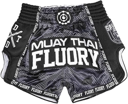 Miniatura 191 de Fluory - Pantalones cortos de lucha para muay thai, shorts de MMA, ropa de entrenamiento para lucha en jaula, grappling, artes marciales, kickboxing