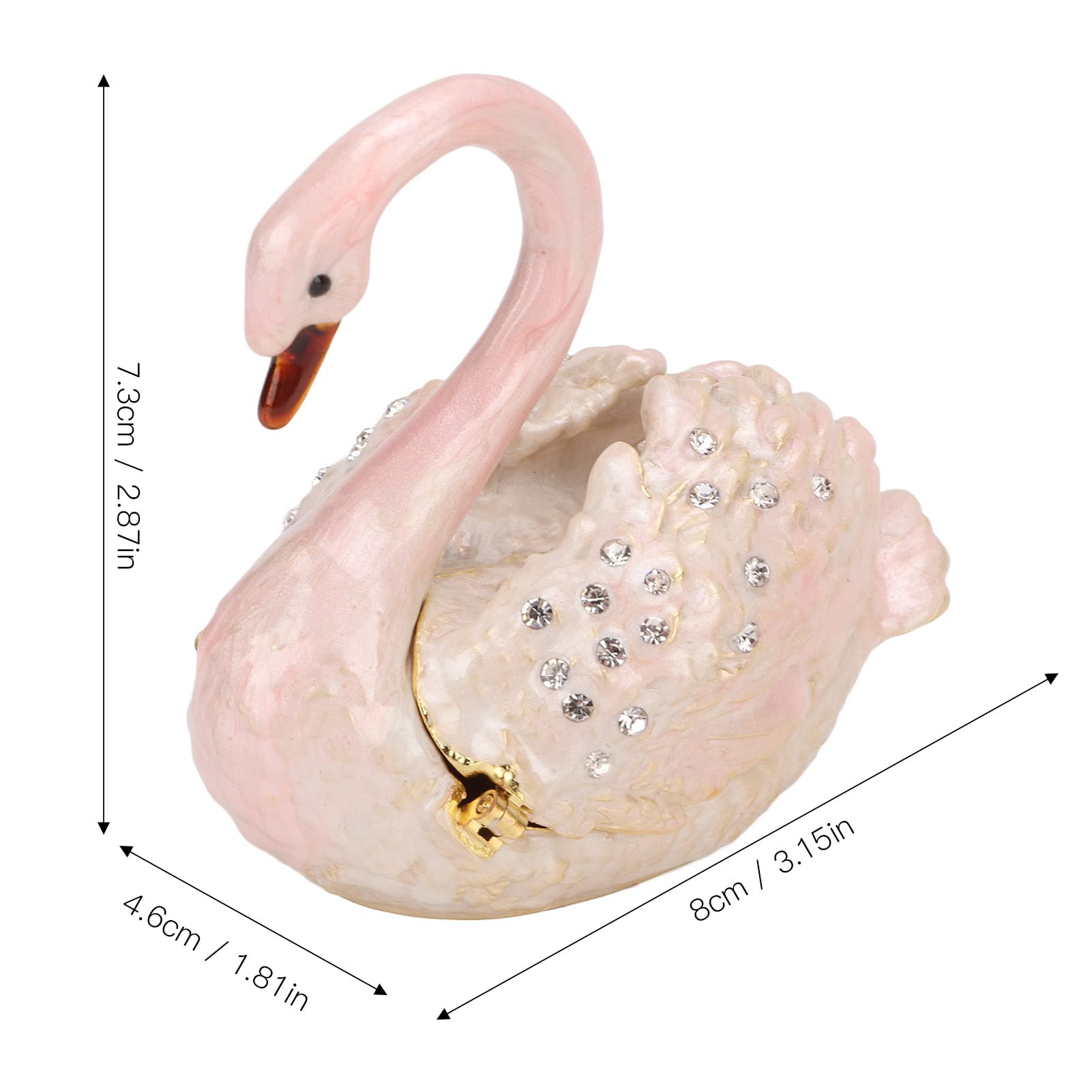 新品　Swan Jewelry Box サクラピンク Amazon.com: Swan Animal Jewelry Trinket Box,Jewelry Box,Zinc Alloy