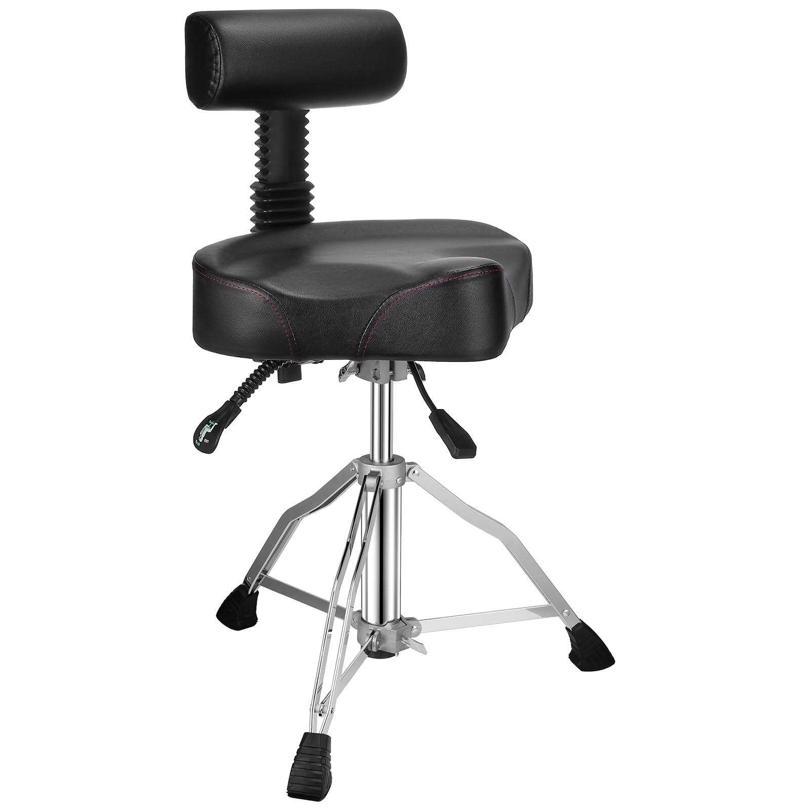 Drum Throne with Backrest, Angle Adjustable Back Drum Chair with Comfortable Memory Foam Seat, Hydraulic Drum Throne with Motorcycle Style Drum Thrones for Adults and Professional
