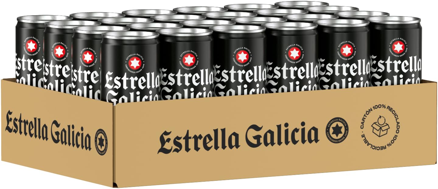 ESTRELLA GALICIA Especial Internationales Premium Lager Dosenbier, Helles Lager Bier Original aus Spanien, EINWEG (24 x 0.33 L)