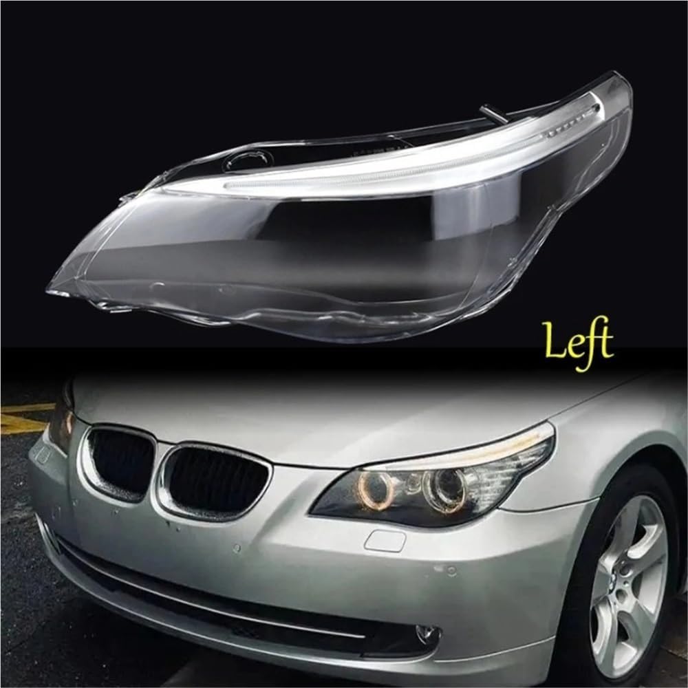 Headlight lamp Cover Compatible with BMW Serie 5 E60 2008 2009 2010 car Headlight Lens Cover Accessories car Accessories Automobil Parts(Left)