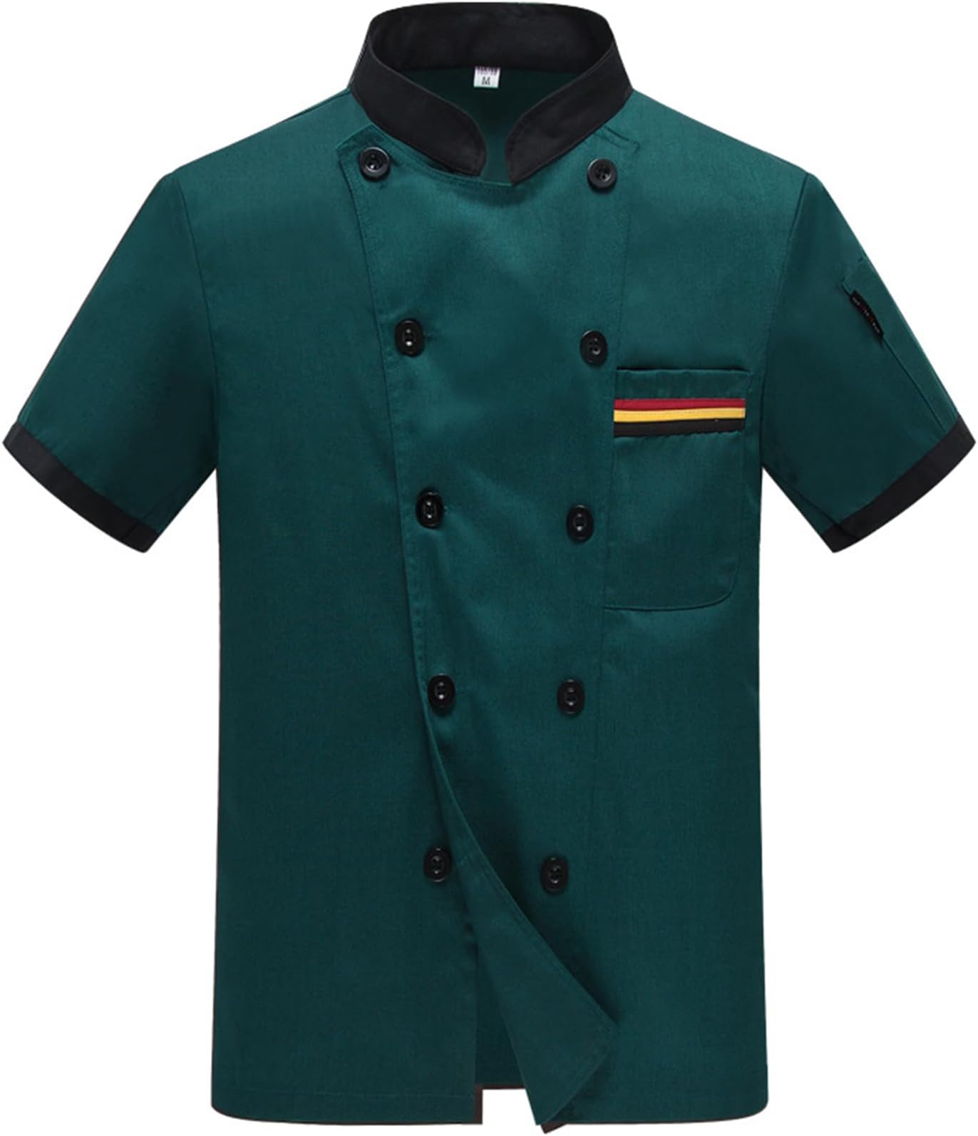 Men's Chef Coat Uniform Short Sleeve Cook Jacket Restaurant Kitchen Work Breathable Clothes