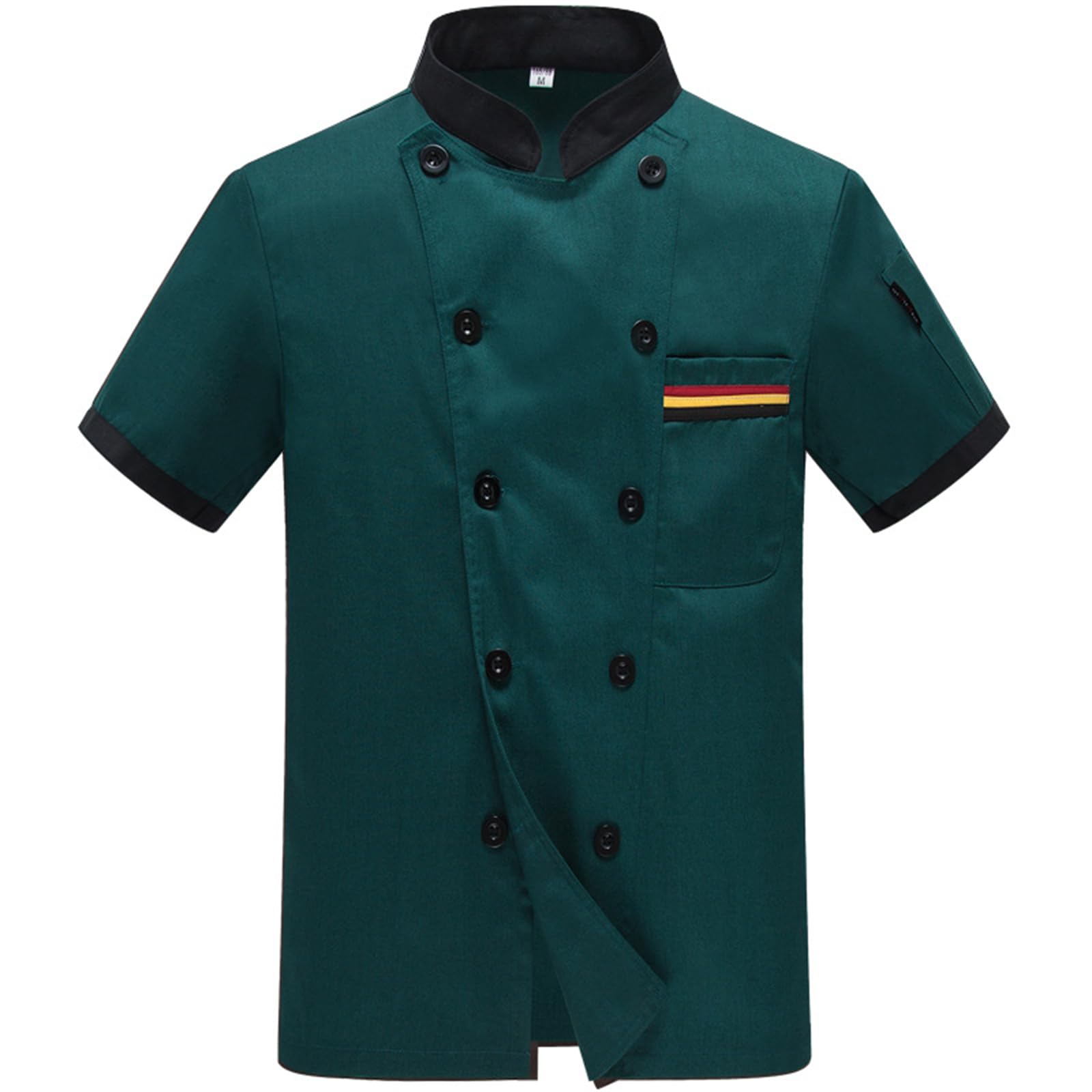Men's Chef Coat Uniform Short Sleeve Cook Jacket Restaurant Kitchen Work Breathable Clothes