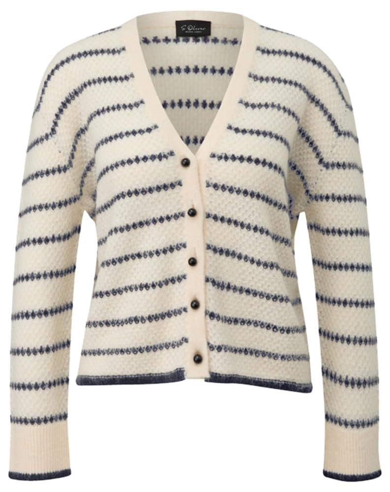 s.Oliver BLACK LABEL Damen 2173436 Strickjacke aus Alpaka-Mix