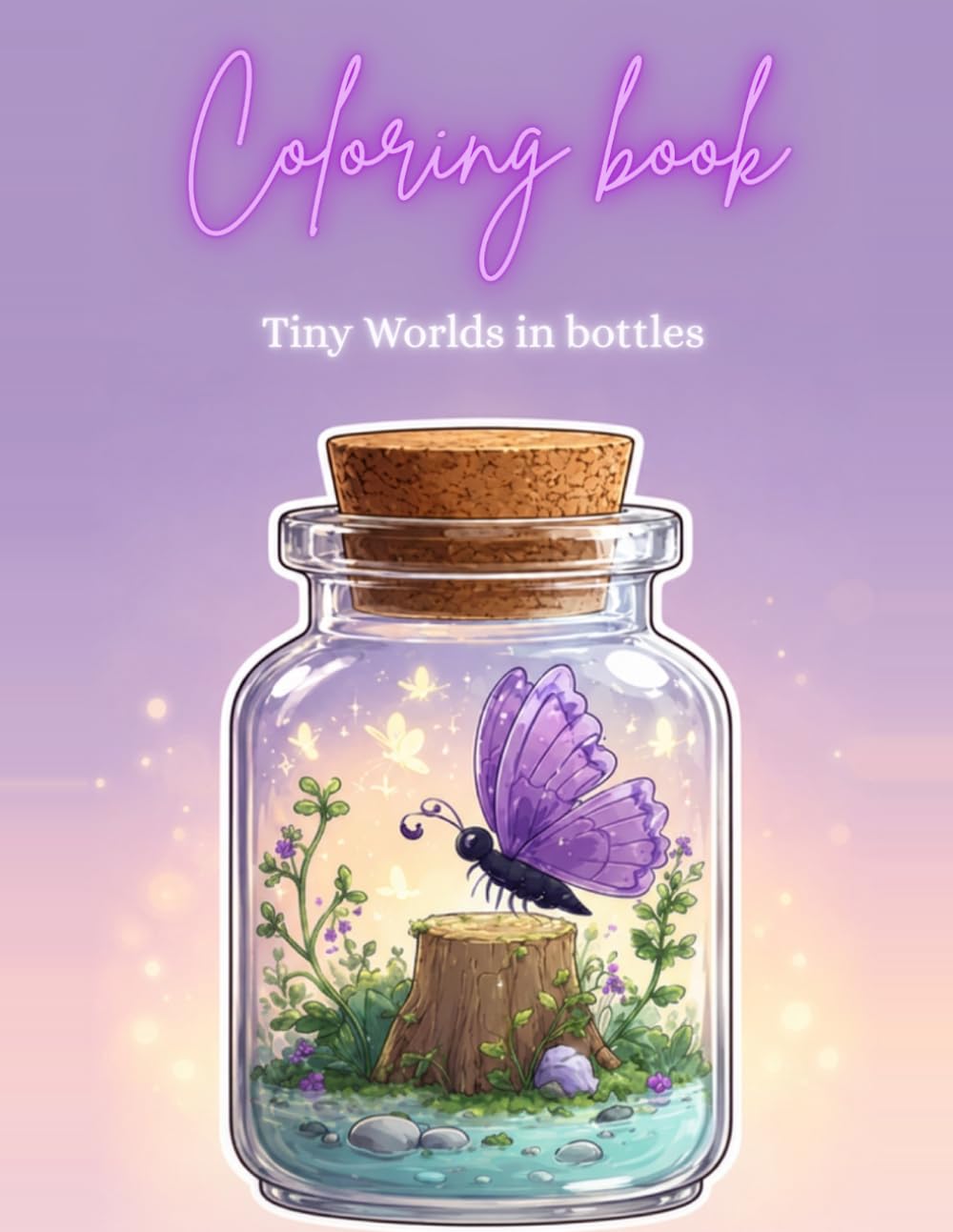 Tiny Worlds in Bottles Coloring book: 40 Cozy Miniature Worlds in Bottles to Color - Whimsical Jars, Animals & Gardens for Relaxation and Stress Relief