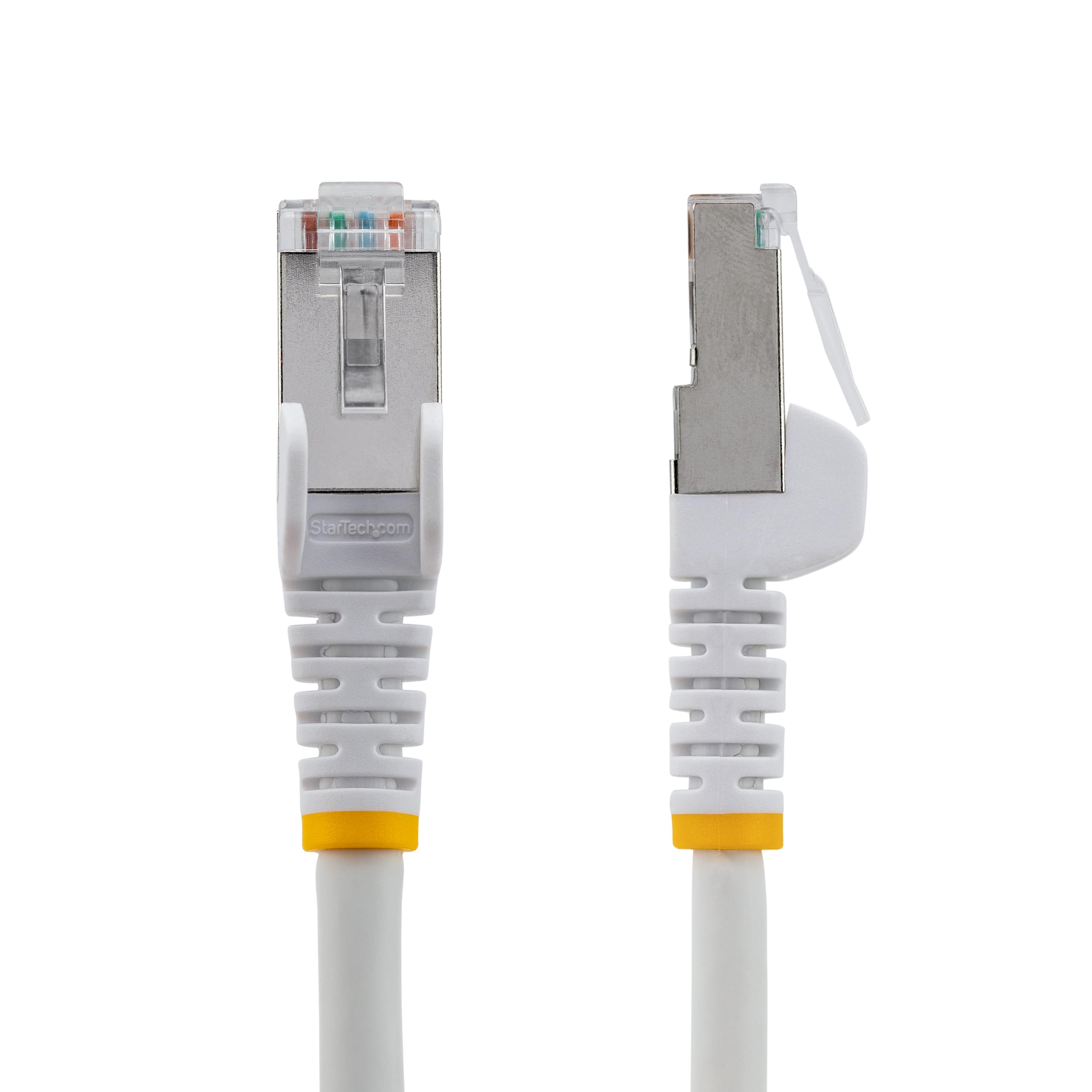StarTech.com Cable Ethernet CAT6a blanco de 100 pies, RJ45 sin enganches, 10 GbE, 100 W PoE++, S/FTP, 500 MHz, cobre puro desnudo de 27 AWG, LSZH