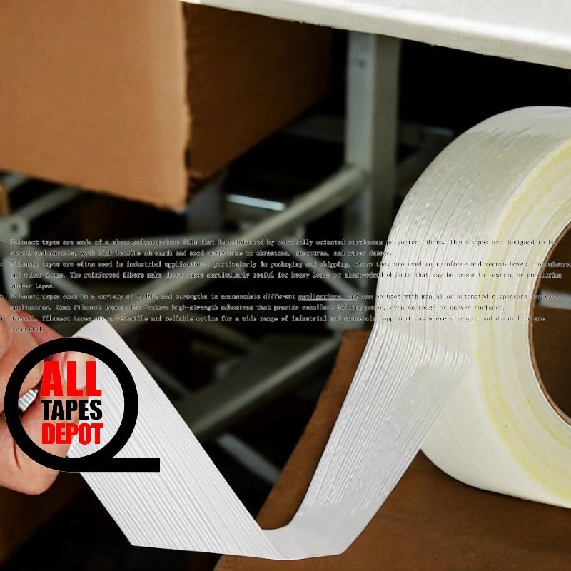 Image of Filament Reinforced STARPPING Tapes BIDIRECTIONAL, TENSILE in Both Directions. 3 inch x 60YD Pack of 1 ROLL