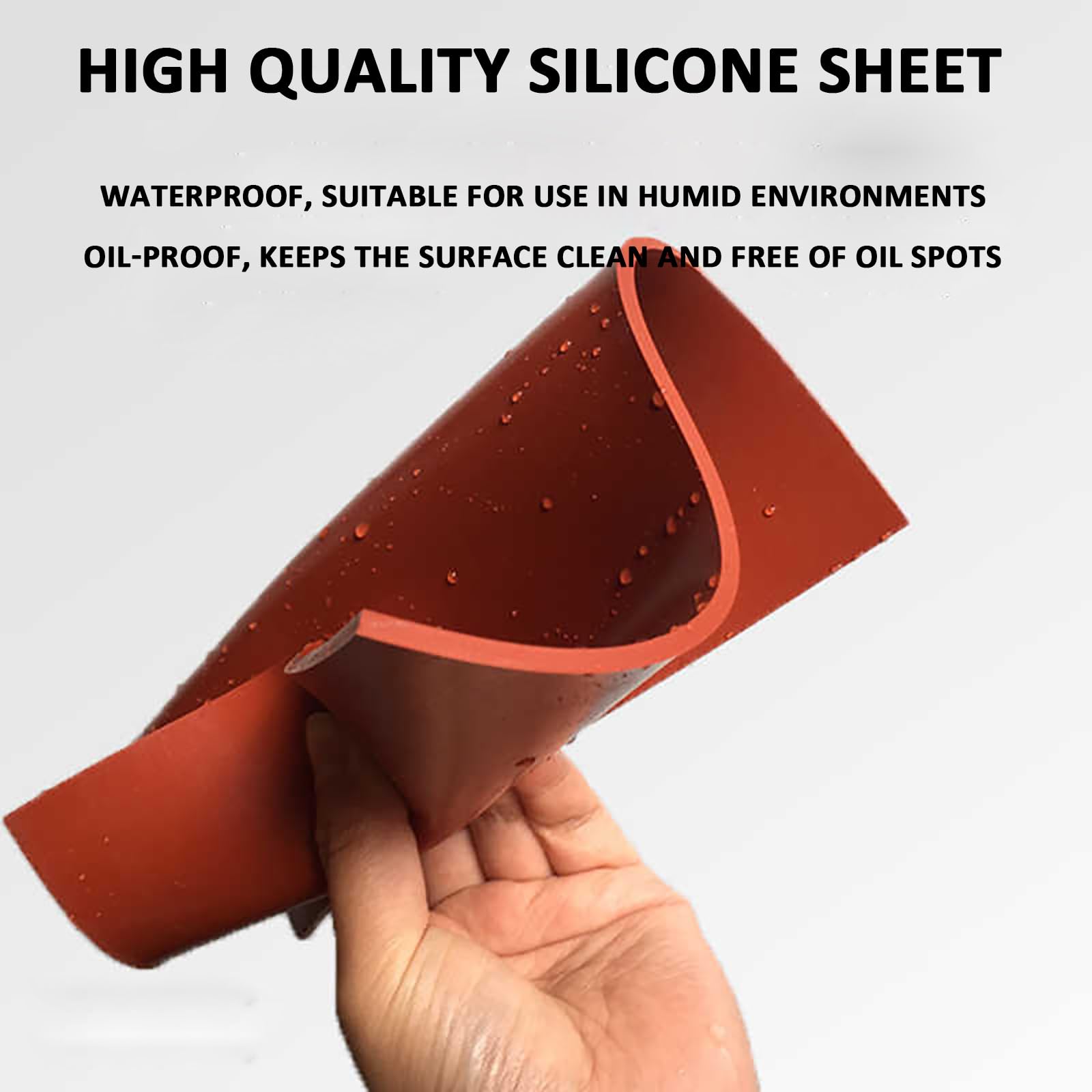 COYOUCO Red Silicone Gasket 1m X 1m Thickness1mm-15mm Silicone Sheet Suitable for Jewelry, DIY Sheet, Transparent Countertop Protection Pad,10mm