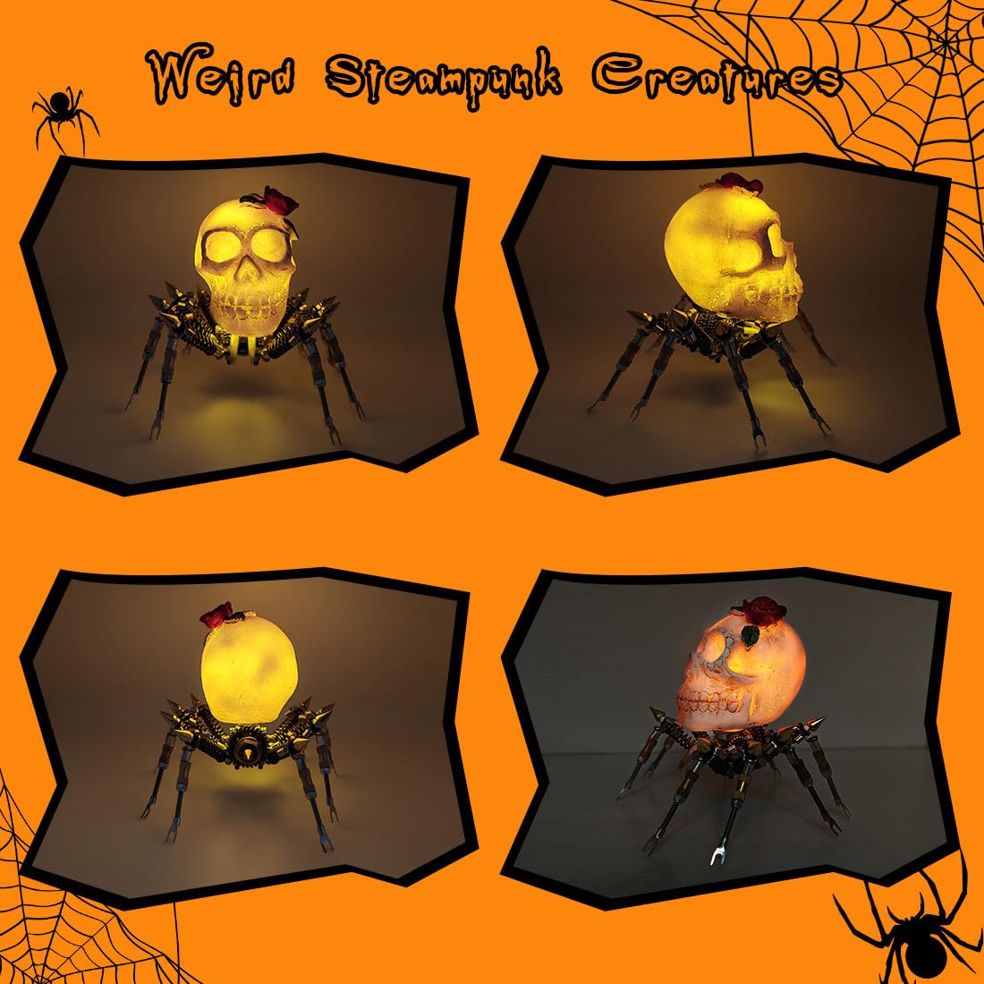 Puzzle 3D di Halloween con ragno in metallo, figura di Halloween creativa per tutta la famiglia, giocattolo decorativo di Halloween da montare (200 pezzi)