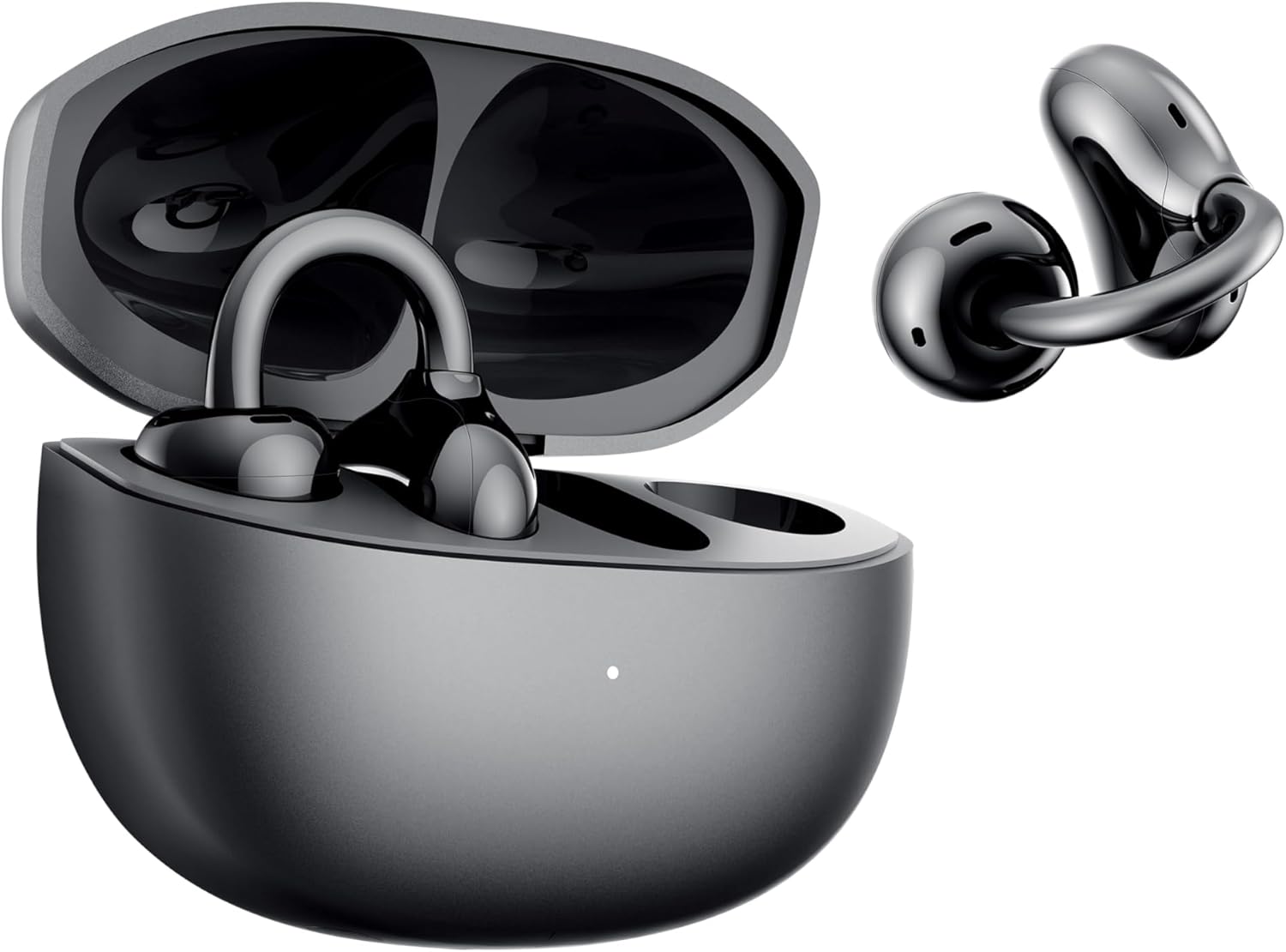 HONOR Choice Earbuds Clip, 36 Hours Bluetooth Headphones, Noise Cancelling Open-Ear Headphones, Bluetooth 5.3 Headset with Microphone, IP54 Wireless Earphones, Black