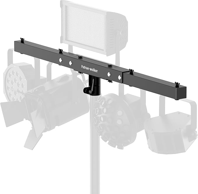DJ Lighting T-Bar 5 Lights Portable Extension Crossbar Mount 38 inches long for 35mm Tripod Stand Heavy Duty for Stage, Par Light Support 60lbs without Stand