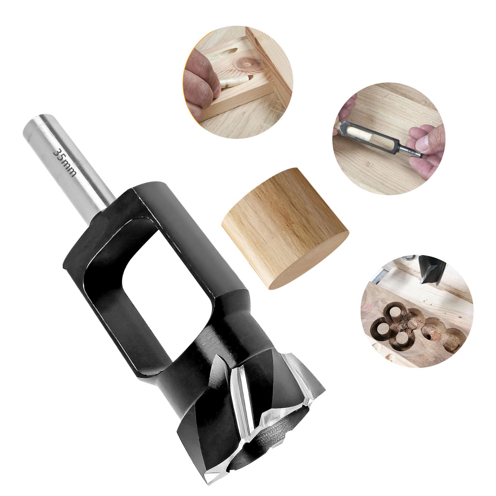 Fresa per tasselli, trapano a tenone, con punta a tenone, per la lavorazione del legno, per la lavorazione del legno, con gambo da 13 mm, per la realizzazione di mobili (35 mm)