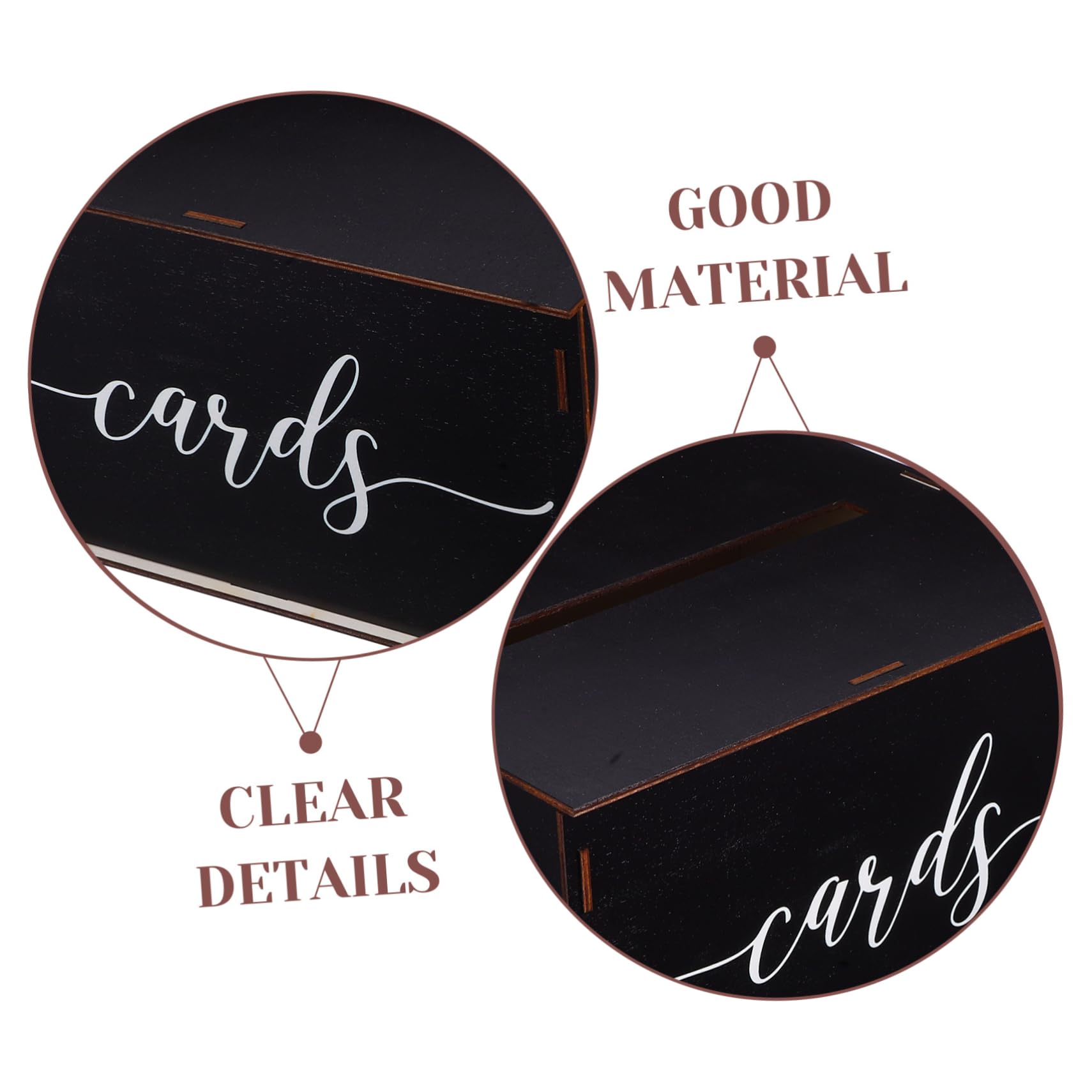 Zerodeko Scatola Carte in Nero per Matrimonio Custodia con per Buste Decorazione e Robusta per Ospiti e Denaro