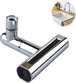 Cabezal Grifo Cocina 4 en 1 Giratorio 360° | Adaptador Universal Cascada, Difusor, Alta Presión y Ahorro Agua |Aireador Multifunción Fregadero y Lavabo | Sin Herramientas